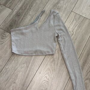 Grey one sleeve tank